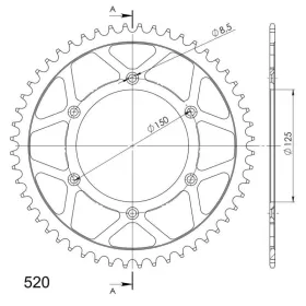 Supersprox Steel Rear sprocket 52T Husaberg / Husqvarna / KTM 250-505cc 98-23