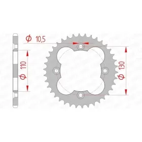 AFAM Steel Standard Rear Sprocket 520 37-40 teeth