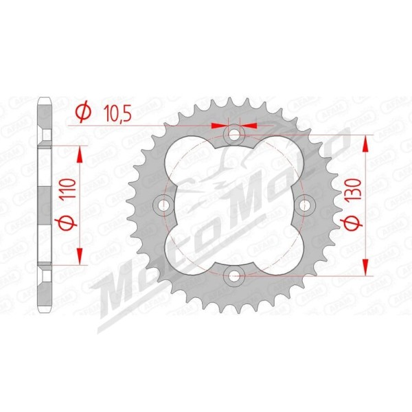 AFAM Steel Standard Rear Sprocket 520 37-40 teeth