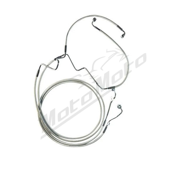 MAGNUM SHIELDING  ABS Front Lower Brake Line Kit Harley Davidson FLH / FLHRXS / FLHTCU / FLHXS / FLTRXS 1690/1977 14-24 +5.1cm 