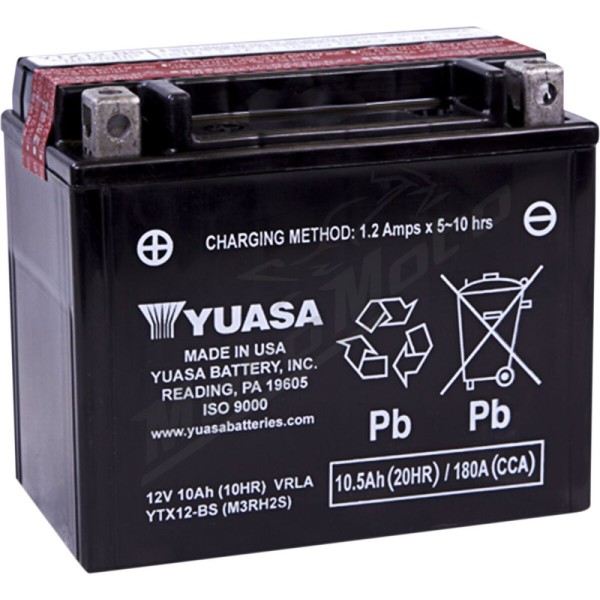 YUASA AGM Maintenance-Free Battery YUASA MF YTX12-BS 12V 10Ah