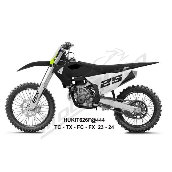 Polisport Plastic Kit BLACK / WHITE Husqvarna FC / FX / TC / TX 125-450cc 23-24