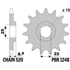 JT/PBR Grandinės komplektas 520HDS 14/48 KTM GS 250 1990
