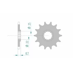 AFAM plieninė standartinė priekinė žvaigždutė 22505 - 520 15-16 dantukų SUZUKI GS 500cc 94-07