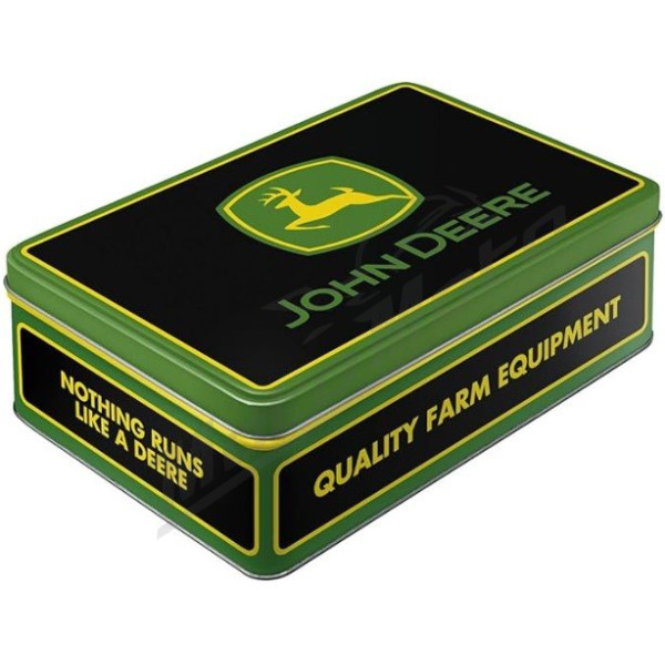 TIN BOX JOHN DEERE FARM EQUIPMENT LOGO 23x16x7cm