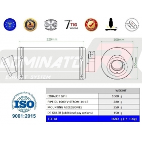  Exhaust silencer Dominator GP1 SUZUKI V-STROM DL 1000 2014-2016
