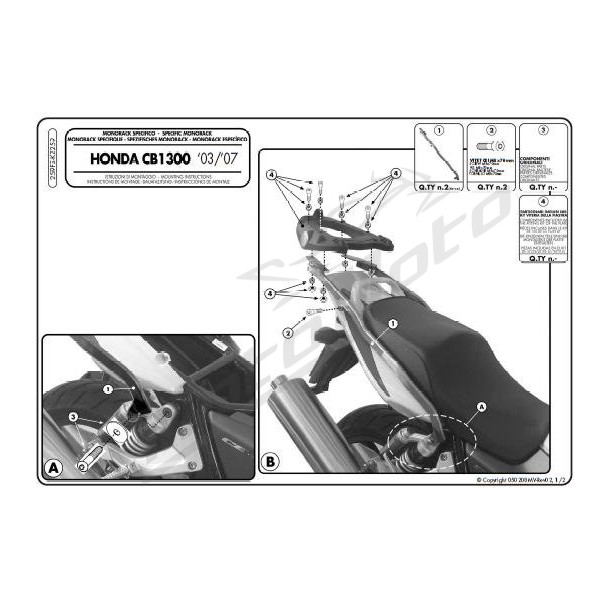 KAPPA Rear storage box bracket Honda CB 1300 03-09
