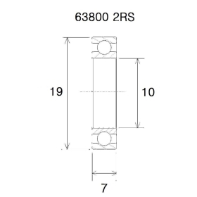 BLACK BEARING B5 Bearing 10x19x7 63800-2RS