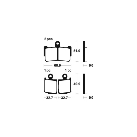 TECNIUM Trail Performance Sintered Metal Brake pads - MFP369 Honda VFR 1200 F 10-15