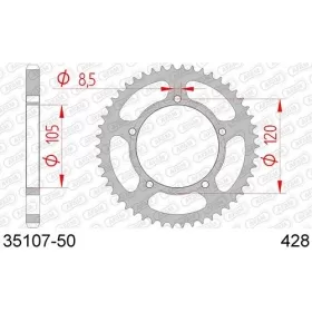 AFAM Steel Standard Rear Sprocket 428 50 teeth YAMAHA DT / MBK X-LIMIT 50cc 2002