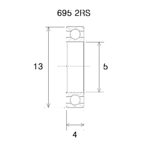 BLACK BEARING B3 Bearing 5x13x4 mm 695-2RS