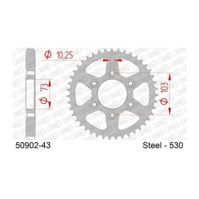 AFAM Steel Standard Rear Sprocket 530 43 teeth DUCATI MULTISTRADA  1200-1260cc 16-21