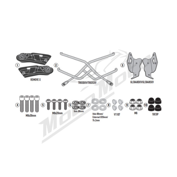 KAPPA Quick Mount Remove X Side bag rack Honda CB / CBR 650R 21-25
