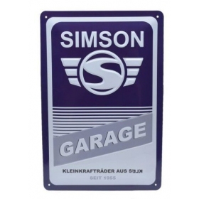 Metal tin sign SIMSON GARAGE 2 30x20