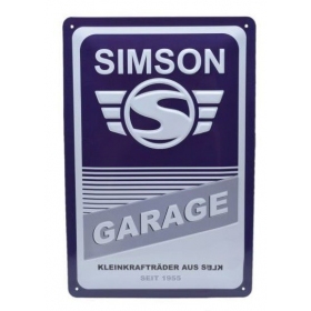 Metalinė lentelė SIMSON GARAGE 2 30x20