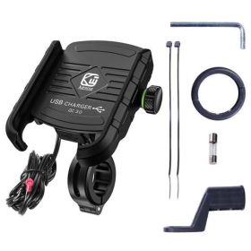 4Ride Mobile phone holder Quick Charge 3.0 R9-metal