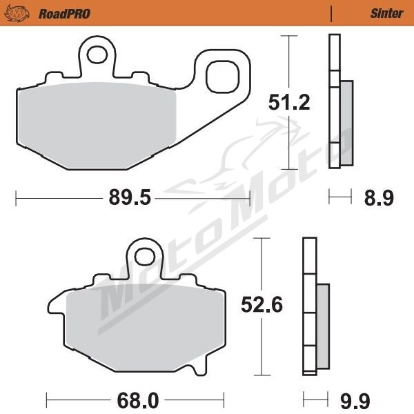 MOTO-MASTER Roadpro Rear Brake Pads Kawasaki ER-6F / GPZ / KLE / Z / ZX-6 / ZZR 400-1100 93-26