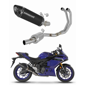 Yamaha YZF-R3 2025 - 2026 Full Exhaust System EX Collector Silencer HP8 BLACK + dB killer