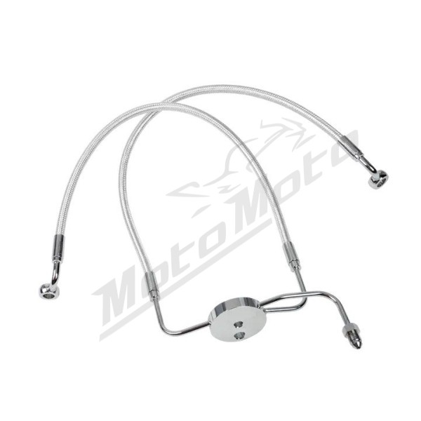 MAGNUM SHIELDING Front Lower Brake Line Kit Chrome Harley Davidson FXDL / FXDX / FXDXT / XL 883/1450 96-05