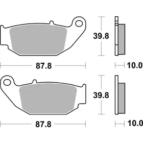 SBS HF Street 915HF Ceramic Organic Brake Pads Benelli / Honda / Suzuki 125-300cc 11-22