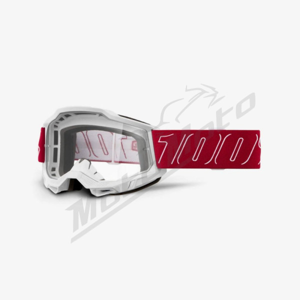 100% goggles accuri 2 redline - clear lens - red / white