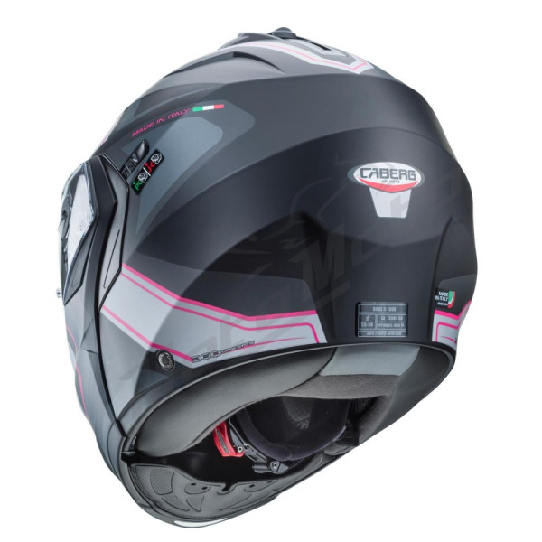 Flip-up Helmet Caberg Drift Evo Duke X matte black/gray/silver/fuchsia