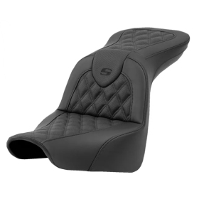 SADDLEMEN Road sofa Lattice Stitch Seat Black Harley Davidson FLSB / FXLR / FXLRS / FXLRST 1750-1923 18-25