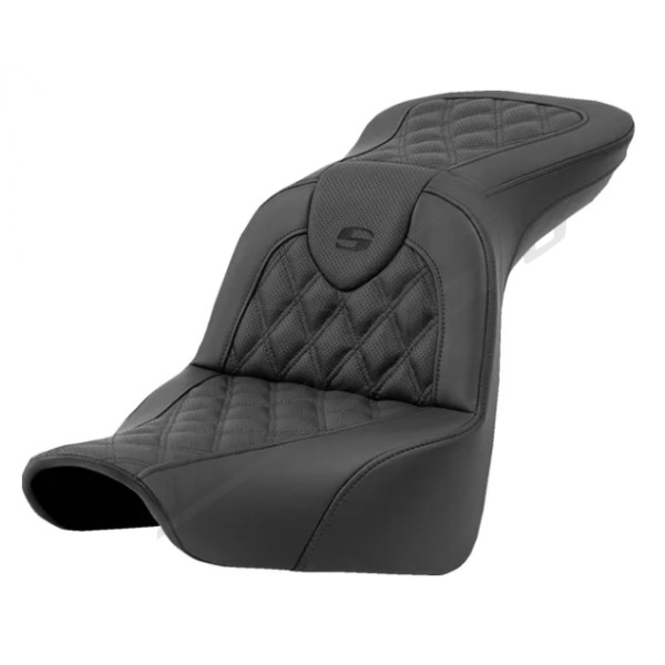 SADDLEMEN Road sofa Lattice Stitch Seat Black Harley Davidson FLSB / FXLR / FXLRS / FXLRST 1750-1923 18-25