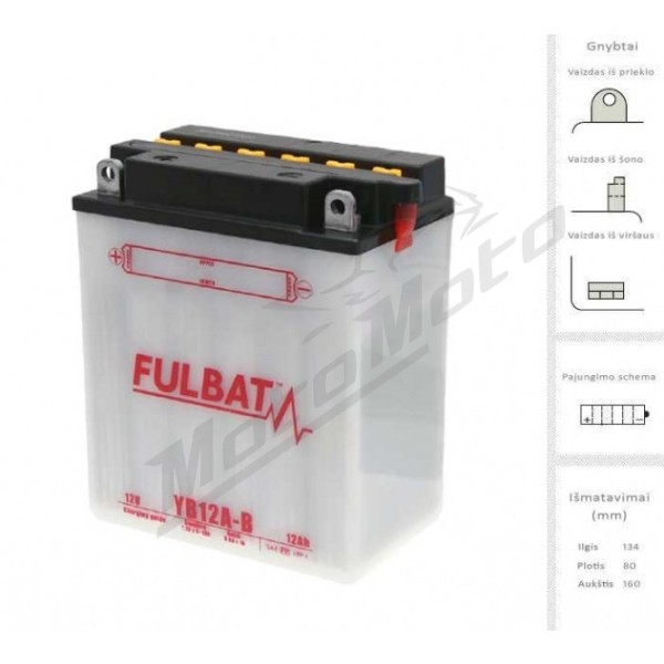 FULBAT Battery 12 Ah 155 12V YB12A-B (FB12A-B)