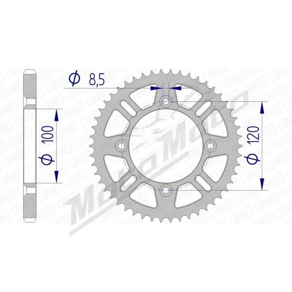 AFAM Aluminium Rear Sprocket 428 46-53 teeth