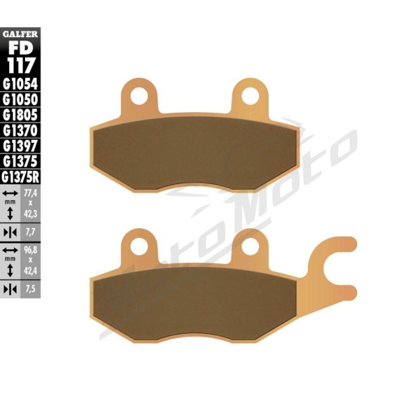 GALFER HH Sintered Brake Pads Bajaj / Brixton / Cagiva / Daelim / Generic / Honda 125-1200c 92-25