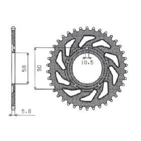 SUNSTAR 520 Rear Sprocket 38 Teeth Gilera / Honda 125 88-98