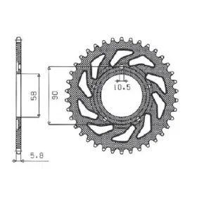 SUNSTAR 520 Rear Sprocket 38 Teeth Gilera / Honda 125 88-98