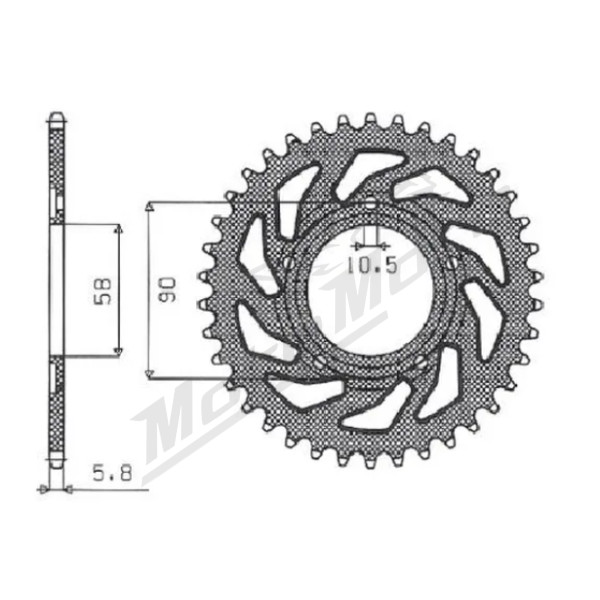 SUNSTAR 520 Rear Sprocket 38 Teeth Gilera / Honda 125 88-98