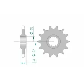 AFAM plieninė priekinė žvaigždutė 20405 - 525 HONDA CB 500/ CBF/ VFR 1989-2006
