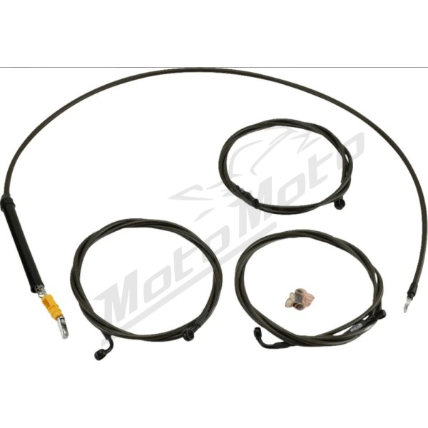 LA CHOPPERS Standard Midnight Braided Handlebar Cable/Brake Line Kit Harley Davidson 1868-1977 23-26
