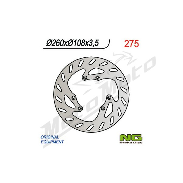 NG BRAKES Front Fixed Brake Disc 260mm Motorhispania / Peugeot 50-125cc 02-13