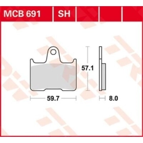 TRW All Round Sintered Metal MCB691 Brake Pads Harley Davidson / Honda / Kawasaki / MZ 400-1300cc 96-17