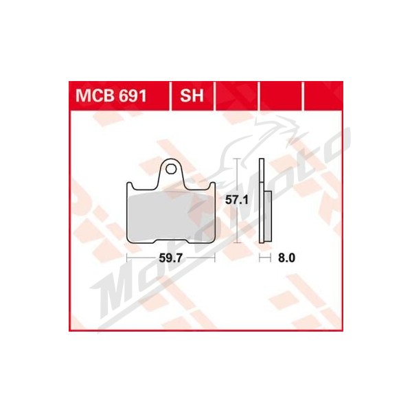 TRW All Round Sintered Metal MCB691 Brake Pads Harley Davidson / Honda / Kawasaki / MZ 400-1300cc 96-17