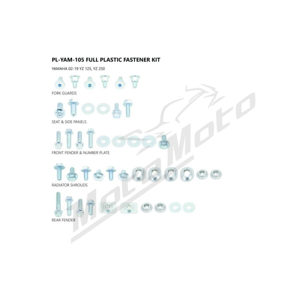 UFO Body Kit Bolts Yamaha YZ 125-250cc 02-21