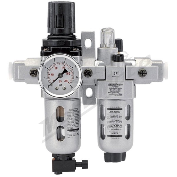 DRAPER Combined filter - regulator - lubricator for compressor / pneumatic tools 1/4"