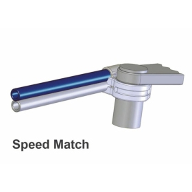 LSL Speed-Match Mid Position Raised Clip-on SILVER Bars Handlebar Triumph Thruxton 900 2004-2007