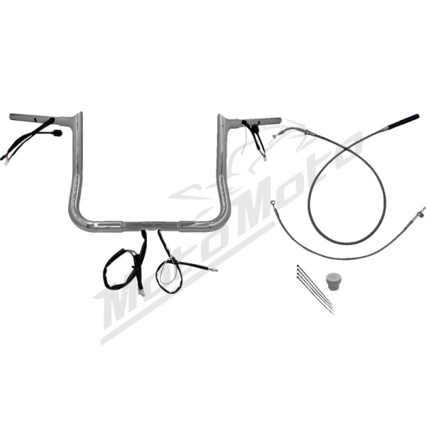 FAT BAGGERS INC. Pointed Top Handlebar Kit Chrome 91.5x30.5cm Harley Davidson FLHLT / FLHX / FLHXSE / FLHXU 1923-1977 23-26
