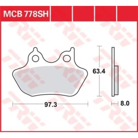TRW SH Series Sindered Rear Brake Pads Harley Davidson FLHR / FLHX / FLSTF / FLSTS / FXSTB / XL / XLH 883-1584cc 00-07