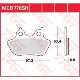 TRW SH Series Sindered Rear Brake Pads Harley Davidson FLHR / FLHX / FLSTF / FLSTS / FXSTB / XL / XLH 883-1584cc 00-07
