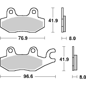 Sbs brake pads kh165 / kh215 street performance Kawasaki EX 250-400 13-23