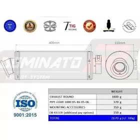 Duslintuvo kompl. Dominator ROUND SUZUKI GSXR 1000 K5-K6 2005-2006