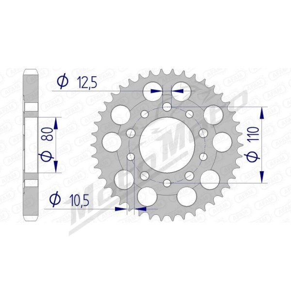 AFAM aliumininė itin lengva galinė žvaigždė 530 42 dantukų Honda VF 750 1993-1995