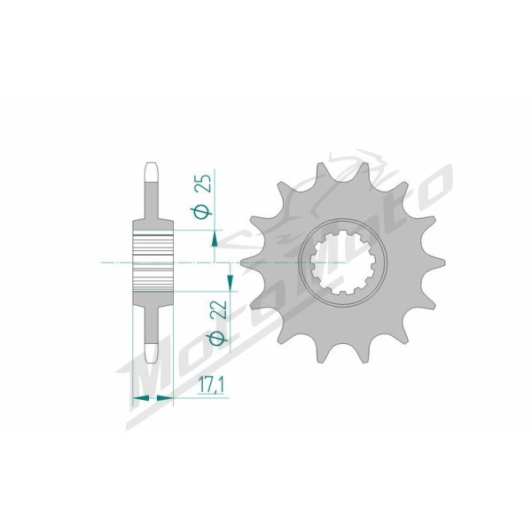 AFAM plieninė standartinė priekinė žvaigždutė 20407 - 520 14-15 dantukų HONDA CL / NX / CB / CMX / CBR 500cc 13-25