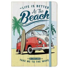 NOTE BOOK VW BULLI BEACH 15x20cm